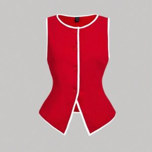 جلیقه Vintage Contrast Trim