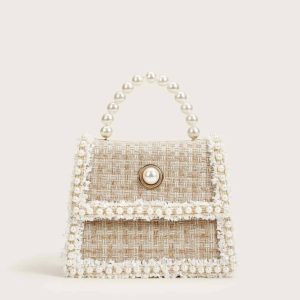 Mini Pearl Decor Tweed Satchel | کیف توییدی مروارید دوزی‌شده