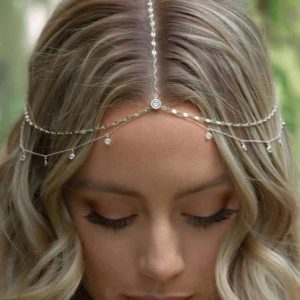 زنجیر سر لوکس |  1pc Ladies' Luxurious Bridal Head Chain