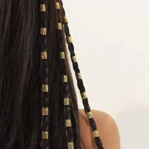 حلقه طلایی مو | 60pcs Gold Color Hair Rings For Braids