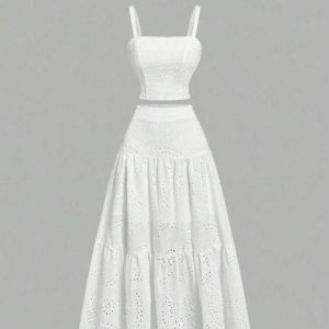 ست تاپ و دامن سفید | White Top and Skirt