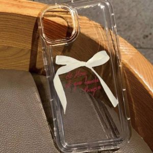 اب شفاف با طرح پاپیون | Bow Print Clear Case
